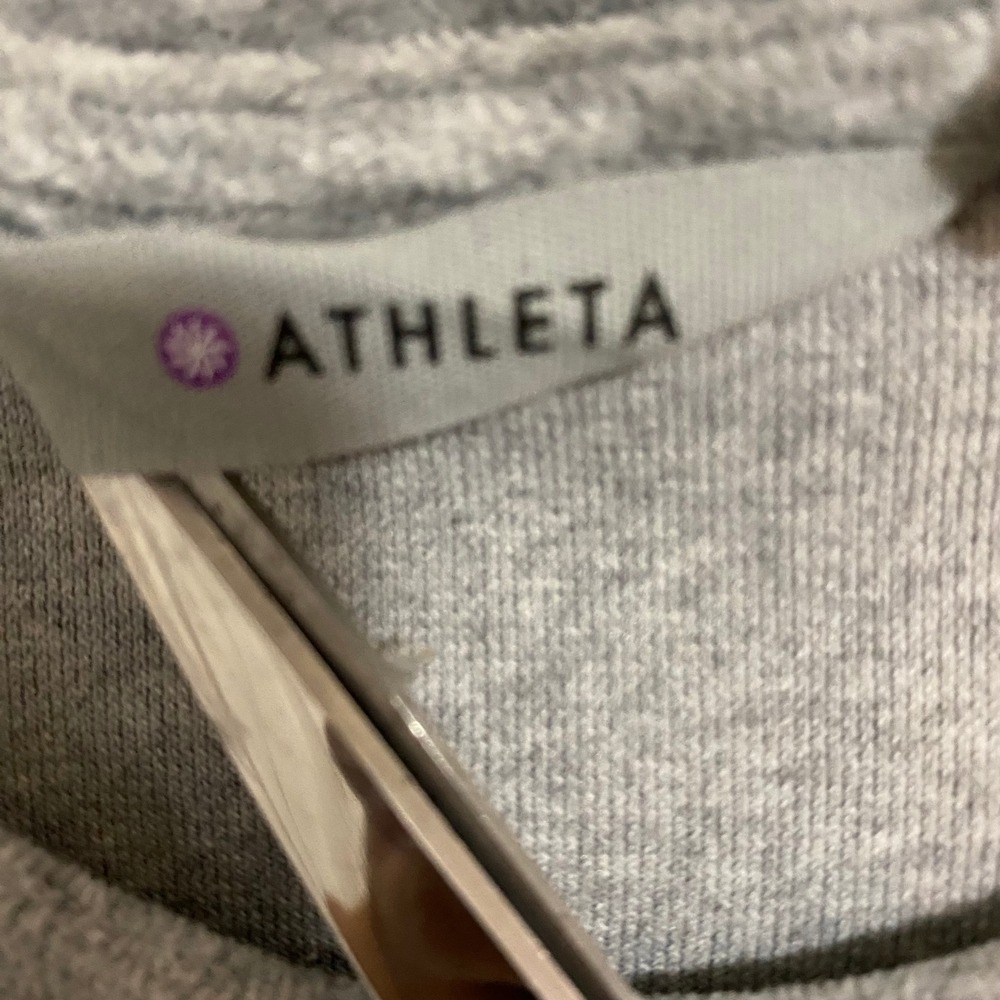 Athleta Sporty Sweatshirt Dress Womens XS Grey Raglan Sleeve Mini Crew Neck - Picture 6 of 7